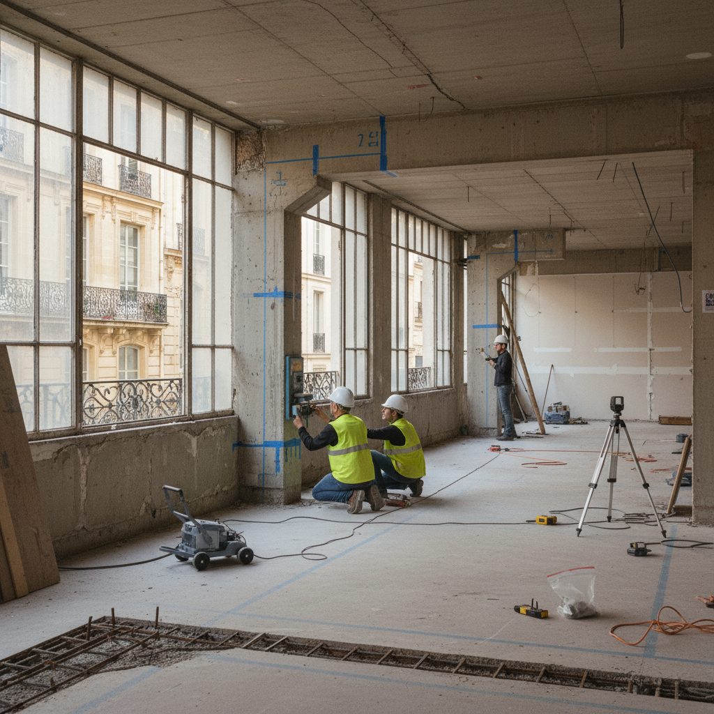 Organisation de chantier et accès pour investigations structurelles